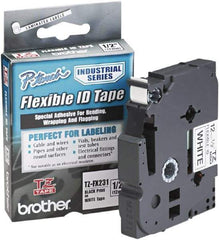 Brother - 1/2" Wide x 314.4" Long, White Plastic/Paper Tape Cassette - For Label Maker - Industrial Tool & Supply