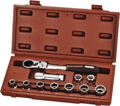 Paramount - 11 Piece 3/4" Drive Deep Well Socket Set - 12 Points, 3/8" to 3/4" Range, Inch Measurement Standard - Industrial Tool & Supply