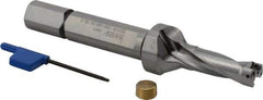 Iscar - 1-1/2" Max Drill Depth, 3xD, 1/2" Diam, Indexable Insert Drill - 2 Inserts, 5/8" Shank Diam, Straight Shank - Industrial Tool & Supply