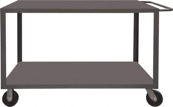 Durham - 4,000 Lb Capacity, 36" Wide x 48" Long x 37-1/2" High Heavy Duty Service Cart - 2 Shelf, Steel, 2 Rigid/2 Swivel Casters - Industrial Tool & Supply