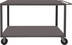 Durham - 4,000 Lb Capacity, 36" Wide x 48" Long x 37-1/2" High Heavy Duty Service Cart - 2 Shelf, Steel, 2 Rigid/2 Swivel Casters - Industrial Tool & Supply