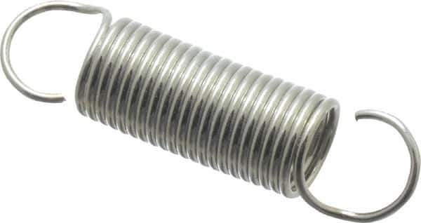 Gardner Spring - 1/4" OD, 3.1 Lb Max Load, 1.96" Max Ext Len, 0.026" Wire Diam Spring - 2.8 Lb/In Rating, 1" Free Length - Industrial Tool & Supply