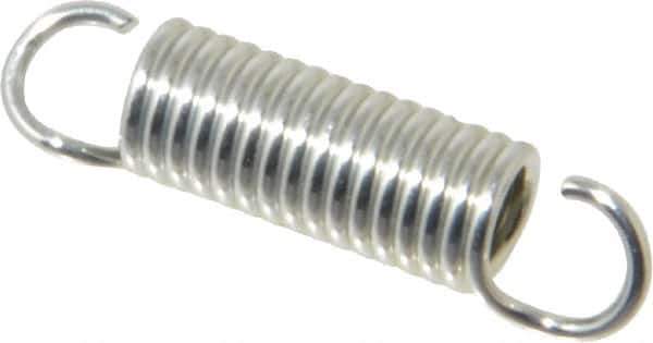 Gardner Spring - 1/4" OD, 8.5 Lb Max Load, 1.42" Max Ext Len, 0.037" Wire Diam Spring - 17.7 Lb/In Rating, 1" Free Length - Industrial Tool & Supply