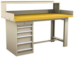 Value Collection - 5 Drawer, Modular Workstation - 4,800 Lb Capacity, Plastic Laminate Top, Tan, 30" Wide x 32" High x 60" Long - Industrial Tool & Supply