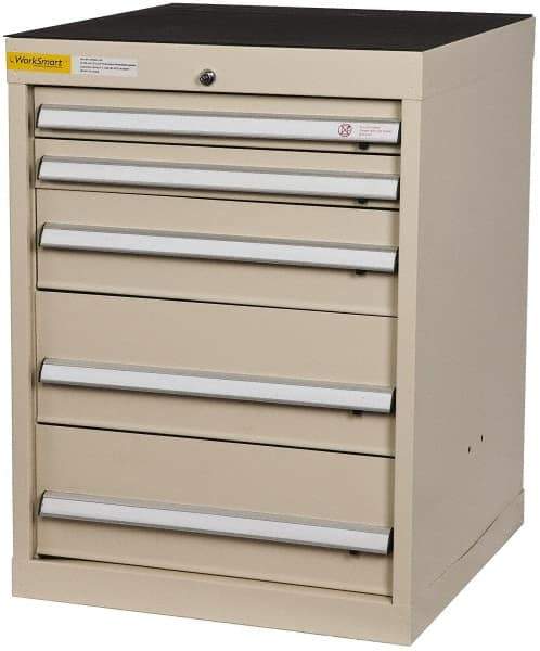 Value Collection - 5 Drawer, Cabinet Only - Tan, 24" Wide x 32" High - Industrial Tool & Supply