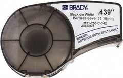 Brady - 0.439" Wide x 84" Long, White Heat Shrinkable Polyolefin Heat Shrink Tubing - For BMP21 Plus Portable Label Printer, IDPAL Handheld Label Maker - Industrial Tool & Supply