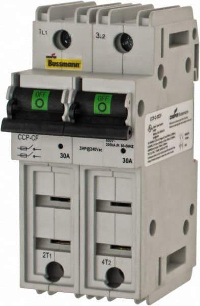 Cooper Bussmann - 125VDC & 600VAC, 2 Pole, Open Fused Cam & Disconnect Switch - 2 Wires - Industrial Tool & Supply