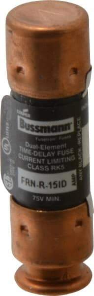 Cooper Bussmann - 125 VDC, 250 VAC, 15 Amp, Time Delay General Purpose Fuse - Fuse Holder Mount, 50.8mm OAL, 20 at DC, 200 (RMS) kA Rating, 14.3mm Diam - Industrial Tool & Supply