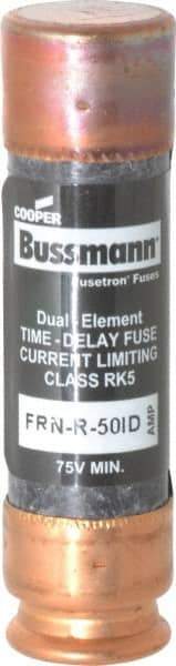 Cooper Bussmann - 125 VDC, 250 VAC, 50 Amp, Time Delay General Purpose Fuse - Fuse Holder Mount, 76.2mm OAL, 20 at DC, 200 (RMS) kA Rating, 20.6mm Diam - Industrial Tool & Supply