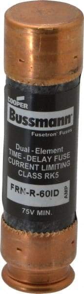 Cooper Bussmann - 125 VDC, 250 VAC, 60 Amp, Time Delay General Purpose Fuse - Fuse Holder Mount, 76.2mm OAL, 20 at DC, 200 (RMS) kA Rating, 20.6mm Diam - Industrial Tool & Supply