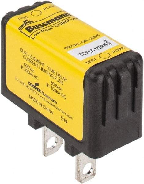 Cooper Bussmann - 300 VDC & 600 VAC, 17.5 Amp, Time Delay General Purpose Fuse - Plug-in Mount, 47.75mm OAL, 100 at DC, 200 (CSA RMS), 300 (UL RMS) kA Rating - Industrial Tool & Supply