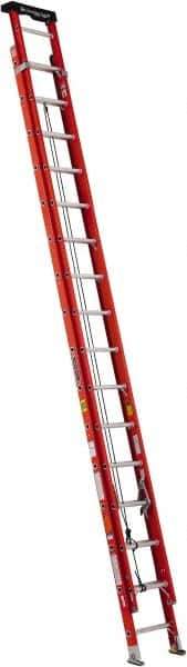 Louisville - 32' High, Type IA Rating, Fiberglass Industrial Extension Ladder - 300 Lb Capacity, 29' Working Length - Industrial Tool & Supply