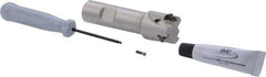 Iscar - 1" Cut Diam, 0.315" Max Depth of Cut, 3/4" Shank Diam, 3.38" OAL, Indexable Square Shoulder Helical End Mill - Weldon Shank, 90° Lead Angle, Through Coolant, Series Helitang - Industrial Tool & Supply
