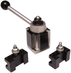 Aloris - Series DA Tool Post Holder & Set for 17 to 48" Lathe Swing - 3 Piece, Includes Style 1 Turning/Facing Holder, Style 2 Boring/Turning/Facing Holder, Tool Post, T-Nut - Exact Industrial Supply