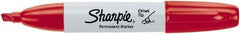 Sharpie - Red Permanent Marker - Chisel Medium Tip, AP Nontoxic Ink - Industrial Tool & Supply