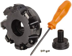 Kennametal - 8 Inserts, 4.744" Cutter Diam, 0.087" Max Depth of Cut, Indexable High-Feed Face Mill - 1-1/4" Arbor Hole Diam, 1.77" High, KSHR Toolholder, HNGJ 0905.. Inserts, Series Dodeka High-Feed - Industrial Tool & Supply