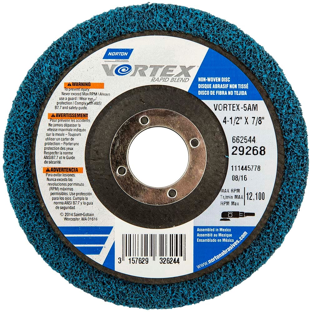 Norton - 4-1/2" Diam, Medium Grade, Aluminum Oxide Deburring Disc - Industrial Tool & Supply