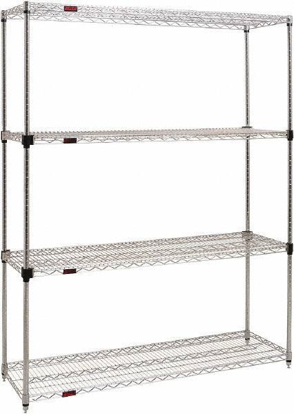 Eagle MHC - 4 Shelf Eagle MHC Wire Shelving - Starter Unit - 72" Wide x 24" Deep x 74" High, - Industrial Tool & Supply