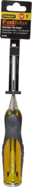 Stanley - 9" OAL x 1/4" Blade Width Wood Chisel - 1/4" Tip, Acetate & Rubber Grip Handle - Industrial Tool & Supply