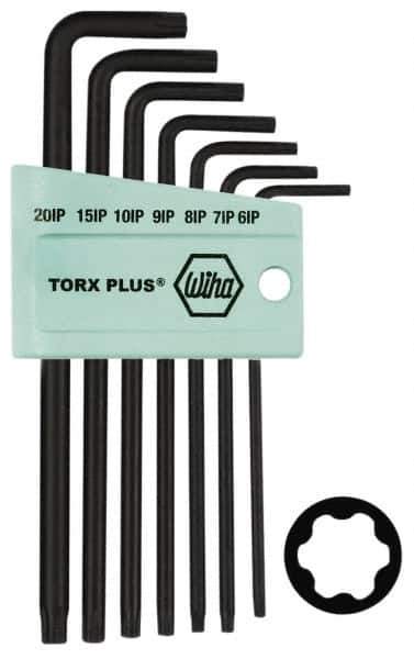 Wiha - 7 Piece IP6 to IP20 L-Key Long Arm Torx Plus Key Set - IP6, IP7, IP8, IP9, IP10, IP15, IP20 Torx Size - Industrial Tool & Supply