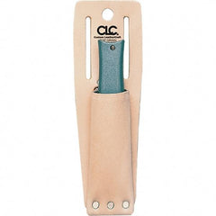 CLC - Knife Holster with 1 Pocket - Leather, Natural (Color), 2" Wide x 6" High x 1-1/4" Deep - Industrial Tool & Supply