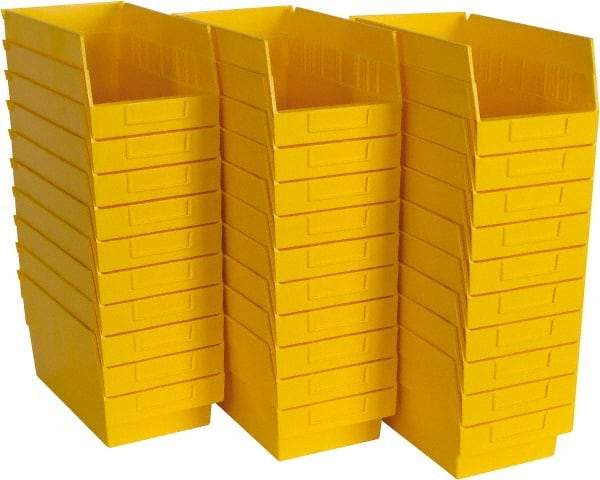 Quantum Storage - 50 Lb. Load Capacity, 11-5/8" Deep, Yellow Polypropylene Hopper Shelf Bin - 6" High x 6-5/8" Wide x 11-5/8" Long - Industrial Tool & Supply