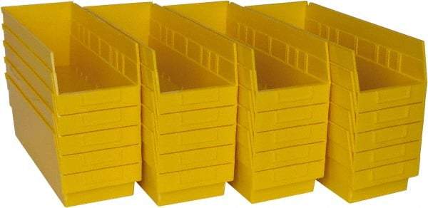 Quantum Storage - 50 Lb. Load Capacity, 17-7/8" Deep, Yellow Polypropylene Hopper Shelf Bin - 6" High x 6-5/8" Wide x 17-7/8" Long - Industrial Tool & Supply