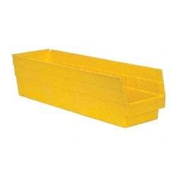 Quantum Storage - 50 Lb. Load Capacity, 23-5/8" Deep, Yellow Polypropylene Hopper Shelf Bin - 6" High x 6-5/8" Wide x 23-5/8" Long - Industrial Tool & Supply