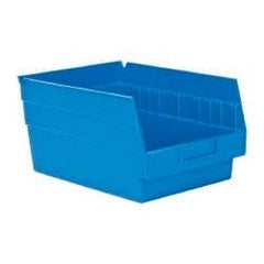 Quantum Storage - 50 Lb. Load Capacity, 11-5/8" Deep, Blue Polypropylene Hopper Shelf Bin - 6" High x 8-3/8" Wide x 11-5/8" Long - Industrial Tool & Supply