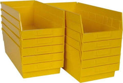 Quantum Storage - 50 Lb. Load Capacity, 17-7/8" Deep, Yellow Polypropylene Hopper Shelf Bin - 6" High x 8-3/8" Wide x 17-7/8" Long - Industrial Tool & Supply