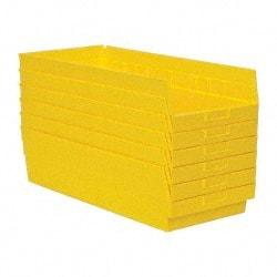 Quantum Storage - 50 Lb. Load Capacity, 23-5/8" Deep, Yellow Polypropylene Hopper Shelf Bin - 6" High x 11-1/8" Wide x 23-5/8" Long - Industrial Tool & Supply