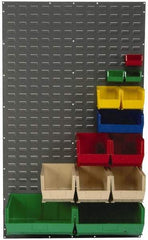 Quantum Storage - 36" Wide x 12" High, Gray Louvered Bin Panel - Use with Quantum Storage Systems - ALL QUS Bins - Industrial Tool & Supply