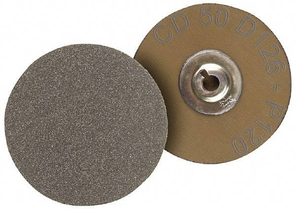 PFERD - 2" Disc Diam, 220 Grit, Diamond Quick Change Disc - Type S Attaching System, Coated, Brown, Fine Grade, 9,500 RPM, D76 Series - Industrial Tool & Supply
