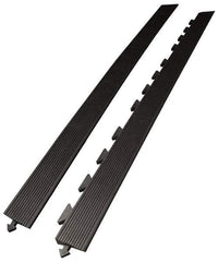 Wearwell - 5' Long x 3' Wide x 5/8" Thick, Anti-Fatigue Modular Matting Ramp Edge - Male, 1 Interlocking Side, Black, For Dry Areas, Series 502 - Industrial Tool & Supply