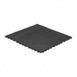 Wearwell - 3' Long x 3' Wide x 5/8" Thick, Anti-Fatigue Modular Matting Tiles - 4 Interlocking Sides, Black, For Dry Areas, Series 502 - Industrial Tool & Supply