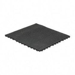 Wearwell - 3' Long x 3' Wide x 5/8" Thick, Anti-Fatigue Modular Matting Tiles - 4 Interlocking Sides, Black, For Dry Areas, Series 502 - Industrial Tool & Supply