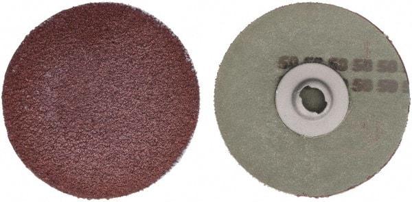 Tru-Maxx - 3" Disc Diam, 50 Grit, Aluminum Oxide Quick Change Disc - Type S Attaching System, Coated, Maroon, Coarse Grade - Industrial Tool & Supply