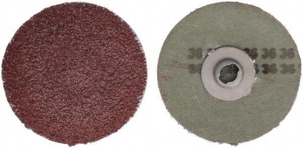 Tru-Maxx - 3" Disc Diam, 36 Grit, Aluminum Oxide Quick Change Disc - Type S Attaching System, Coated, Maroon, Coarse Grade - Industrial Tool & Supply