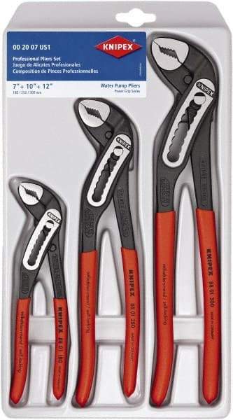 Knipex - 3 Piece Pipe Wrench & Water Pump Plier Set - Comes in Plastic Deep-Drawn Packaging - Industrial Tool & Supply
