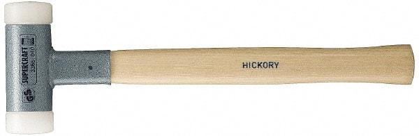 HALDER - 8 oz Head 3/4" Face Diam Nylon Dead Blow Hammer - 11-3/4" OAL, Hickory Handle - Industrial Tool & Supply