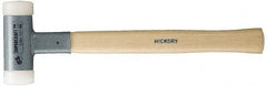 HALDER - 8 oz Head 3/4" Face Diam Nylon Dead Blow Hammer - 11-3/4" OAL, Hickory Handle - Industrial Tool & Supply