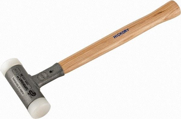 HALDER - 19 oz Head 1-3/8" Face Diam Steel Dead Blow Hammer - 13" OAL, Hickory Handle - Industrial Tool & Supply