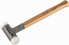 HALDER - 26 oz Head 1-1/2" Face Diam Nylon Dead Blow Hammer - 14" OAL, Hickory Handle - Industrial Tool & Supply
