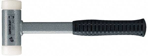 HALDER - 20 oz Head 1-3/16" Face Diam Nylon Dead Blow Hammer - 11-3/8" OAL, Steel Handle - Industrial Tool & Supply