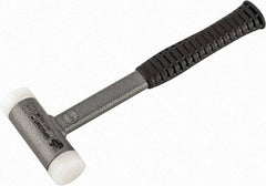 HALDER - 25 oz Head 1-3/8" Face Diam Nylon Dead Blow Hammer - 11-1/2" OAL, Steel Handle - Industrial Tool & Supply