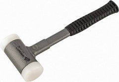 HALDER - 42 oz Head 2" Face Diam Nylon Dead Blow Hammer - 12-1/8" OAL, Steel Handle - Industrial Tool & Supply