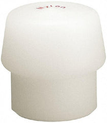 HALDER - 1-37/64" Face Diam, Grade Hard, White Hammer Tip/Face - Nylon - Industrial Tool & Supply