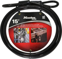 Master Lock - 15' Long Heavy Duty Cable - 3/8" Diam - Industrial Tool & Supply