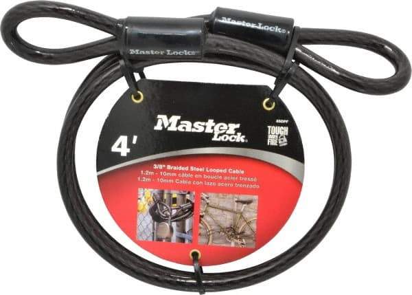 Master Lock - 4' Long Heavy Duty Cable - 3/8" Diam - Industrial Tool & Supply