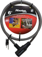 Master Lock - 6' Long Keyed Different Cable Lock - 3/8" Diam, Keyed Different - Industrial Tool & Supply